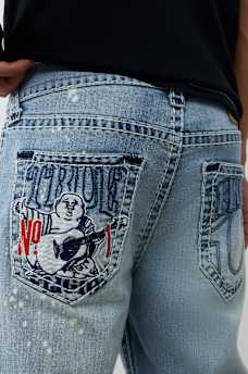 BILLY EMBROIDERED SUPER T BOOTCUT JEAN 34"