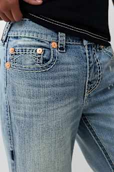 BILLY EMBROIDERED SUPER T BOOTCUT JEAN 34"