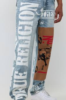 BOBBY PRINT FLAP BAGGY JEAN 32"