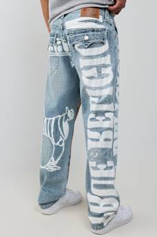 BOBBY PRINT FLAP BAGGY JEAN 32"