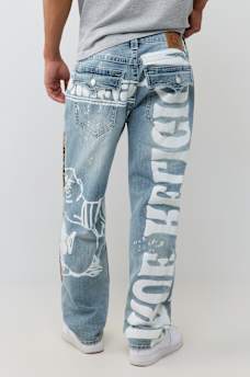 BOBBY PRINT FLAP BAGGY JEAN 32"
