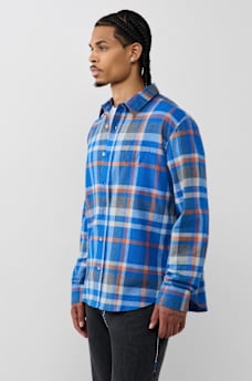 NO. 1 LOGO EMBROIDERED LONG SLEEVE FLANNEL SHIRT