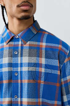 NO. 1 LOGO EMBROIDERED LONG SLEEVE FLANNEL SHIRT