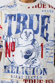 NO. 1 LOGO PRINT HEAVYWEIGHT OVERSIZED TEE