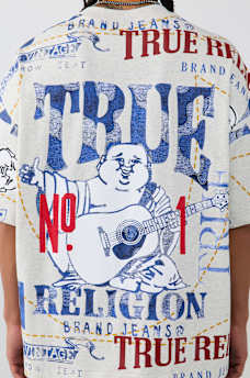 NO. 1 LOGO PRINT HEAVYWEIGHT OVERSIZED TEE