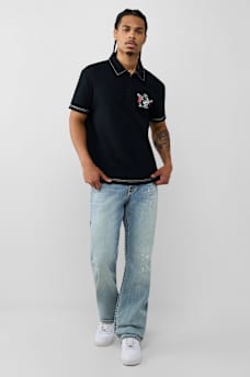 NO. 1 BUDDHA LOGO BIG T POLO SHIRT