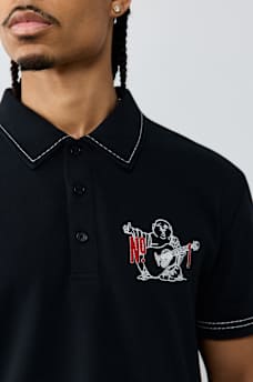 NO. 1 BUDDHA LOGO BIG T POLO SHIRT