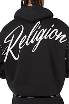 STENCIL LOGO BIG T BOXY ZIP-UP HOODIE