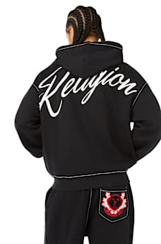 STENCIL LOGO BIG T BOXY ZIP-UP HOODIE