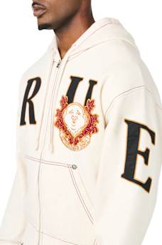 STENCIL LOGO BIG T BOXY ZIP-UP HOODIE