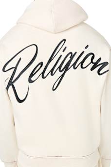 STENCIL LOGO BIG T BOXY ZIP-UP HOODIE