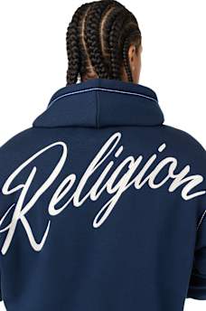 STENCIL LOGO BIG T BOXY ZIP-UP HOODIE