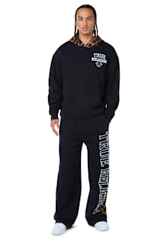 LEOPARD PRINT TAPE BAGGY SWEATPANT