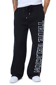 LEOPARD PRINT TAPE BAGGY SWEATPANT