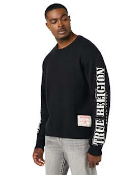 ARCHED LOGO BUDDHA SWEATER