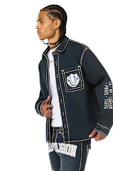 SUPER T DENIM BUTTON-UP LONG SLEEVE SHIRT