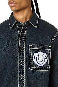 SUPER T DENIM BUTTON-UP LONG SLEEVE SHIRT