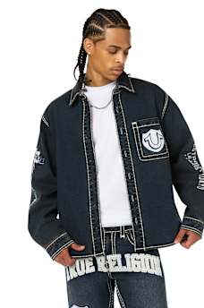 SUPER T DENIM BUTTON-UP LONG SLEEVE SHIRT