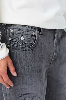BOBBY ALLOVER EMBROIDERED FLAP BAGGY JEAN
