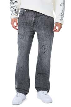 BOBBY ALLOVER EMBROIDERED FLAP BAGGY JEAN