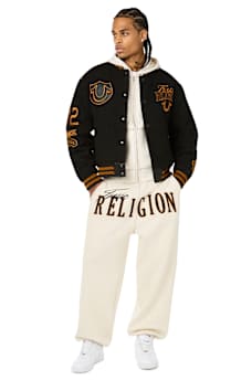 RETRO BOUCL&Eacute; VARSITY JACKET