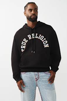 ARCHED LOGO STUDDED BOXY HOODIE, image 3