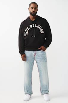 ARCHED LOGO STUDDED BOXY HOODIE, image 6