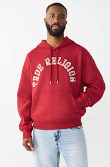 ARCHED LOGO STUDDED BOXY HOODIE, image 3