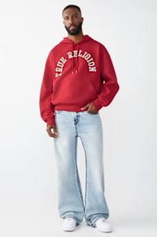 ARCHED LOGO STUDDED BOXY HOODIE, image 6