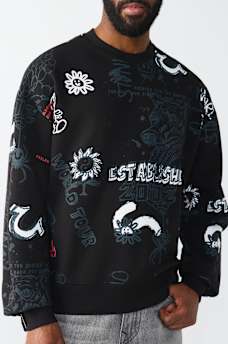 GRAFFITI DOODLE CREWNECK SWEATSHIRT, image 4