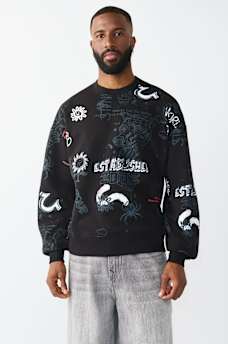 GRAFFITI DOODLE CREWNECK SWEATSHIRT, image 1