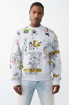 GRAFFITI DOODLE CREWNECK SWEATSHIRT, image 1