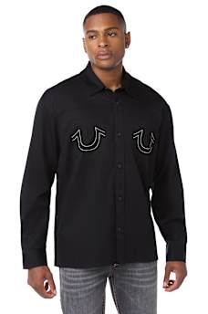 COTTON TWILL BUDDHA FACE LONG SLEEVE SHIRT