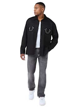 COTTON TWILL BUDDHA FACE LONG SLEEVE SHIRT