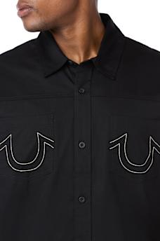 COTTON TWILL BUDDHA FACE LONG SLEEVE SHIRT