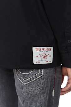 COTTON TWILL BUDDHA FACE LONG SLEEVE SHIRT