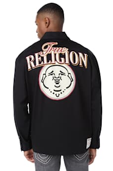 COTTON TWILL BUDDHA FACE LONG SLEEVE SHIRT