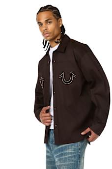 COTTON TWILL BUDDHA FACE LONG SLEEVE SHIRT