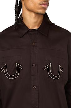 COTTON TWILL BUDDHA FACE LONG SLEEVE SHIRT