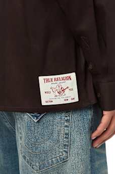 COTTON TWILL BUDDHA FACE LONG SLEEVE SHIRT