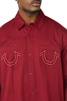 COTTON TWILL BUDDHA FACE LONG SLEEVE SHIRT