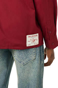 COTTON TWILL BUDDHA FACE LONG SLEEVE SHIRT