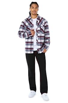 LONG SLEEVE TEXTURED PLAID SHIRT