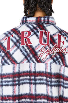 LONG SLEEVE TEXTURED PLAID SHIRT