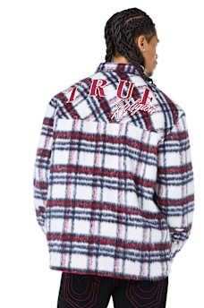 LONG SLEEVE TEXTURED PLAID SHIRT