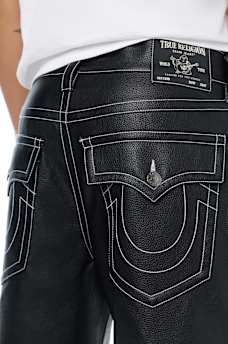 RICKY FAUX LEATHER STRAIGHT JEAN 34"