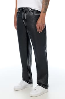 RICKY FAUX LEATHER STRAIGHT JEAN 34"