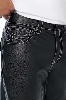 RICKY FAUX LEATHER STRAIGHT JEAN 34"