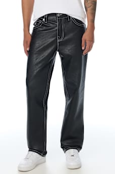 RICKY FAUX LEATHER STRAIGHT JEAN 34"