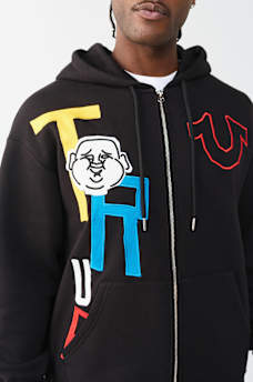 BLOCK HORSESHOE LOGO ZIP HOODIE, image 2
